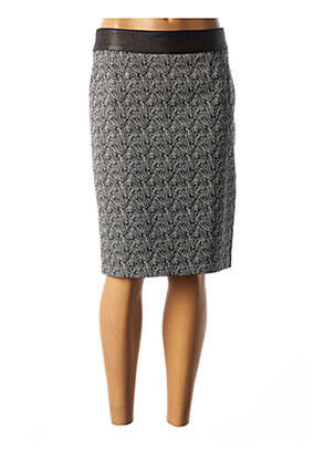 Jupe mi-longue coupe droite noir GEVANA femme