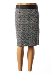 Jupe mi-longue coupe droite noir GEVANA femme