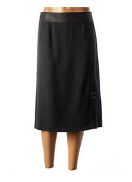Jupe mi-longue coupe droite noir GEVANA femme