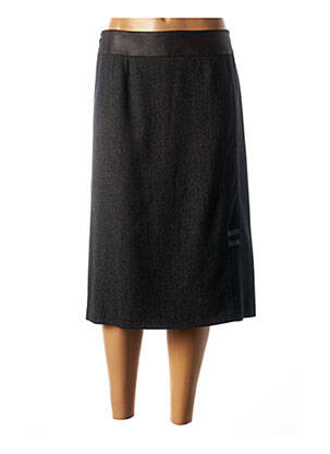 Jupe mi-longue coupe droite noir GEVANA femme