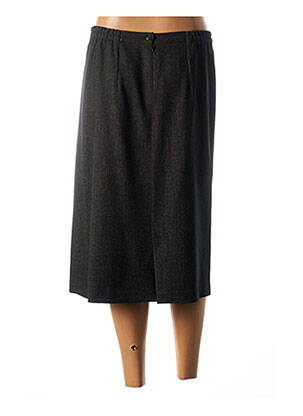 Jupe mi-longue coupe droite noir GEVANA femme