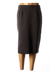 Jupe mi-longue coupe droite marron GEVANA femme