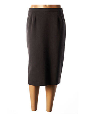 Jupe mi-longue coupe droite marron GEVANA femme