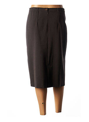 Jupe mi-longue coupe droite marron GEVANA femme