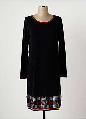 Robe pull stretch manches longues noir TELMAIL femme