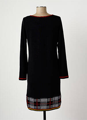 Robe pull stretch manches longues noir TELMAIL femme