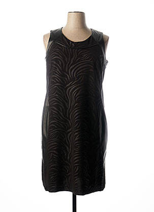 Robe mi-longue imprimé fantaisie sans manche noir JEAN DELFIN femme