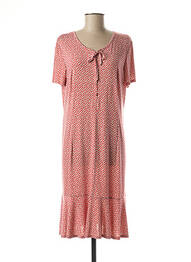 Robe mi-longue imprimé fantaisie manches courtes rouge GEVANA femme