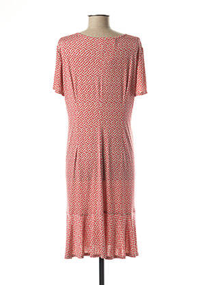 Robe mi-longue imprimé fantaisie manches courtes rouge GEVANA femme