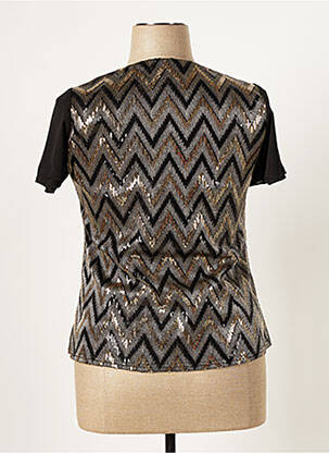 Top tissage crêpe manches courtes noir PARISIENNES femme