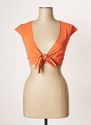 Gilet cache-cœur stretch orange PAIN DE SUCRE femme