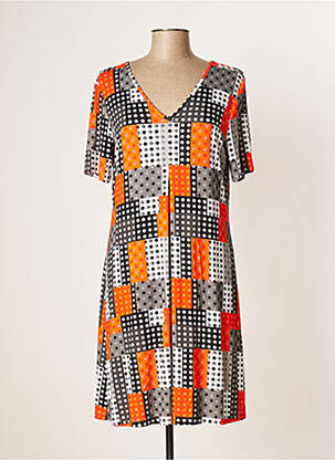 Robe mi-longue manches courtes manches courtes orange ROSCH CREATIVE CULTURE femme