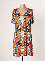 Robe mi-longue manches courtes manches courtes orange ROSCH CREATIVE CULTURE femme