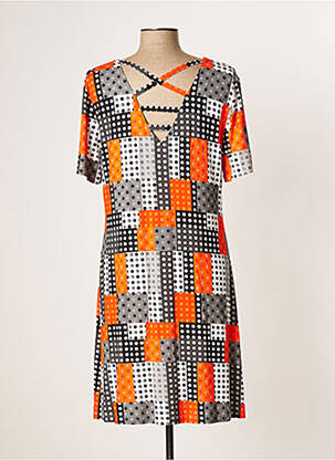 Robe mi-longue manches courtes manches courtes orange ROSCH CREATIVE CULTURE femme