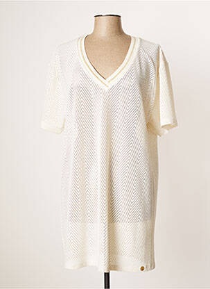 Robe mi-longue manches courtes manches courtes beige FERAUD femme