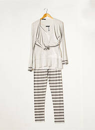 Pyjama tissage jersey gris COTTON CLUB femme