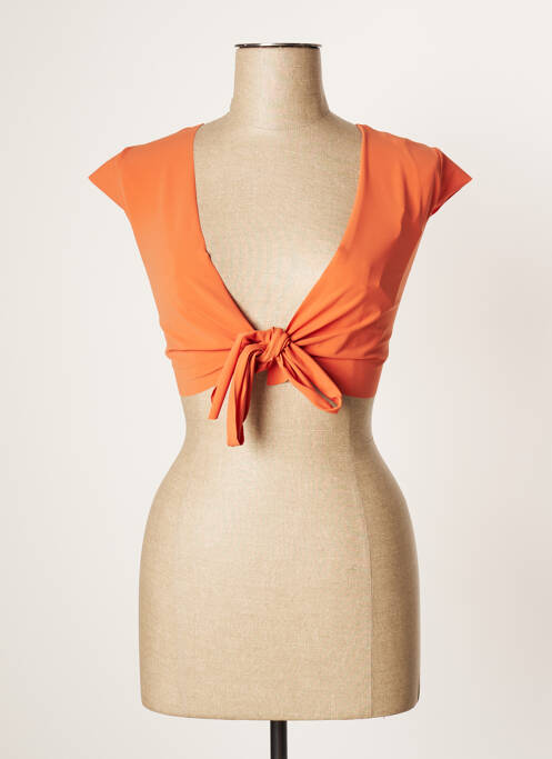 Gilet cache-cœur stretch orange PAIN DE SUCRE femme