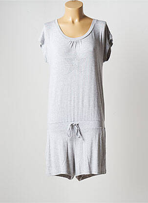 Combishort coupe fluide manches courtes gris CANAT femme