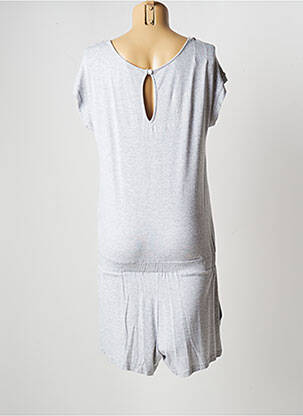 Combishort coupe fluide manches courtes gris CANAT femme
