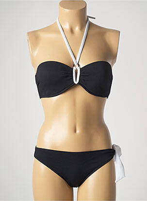 Maillot de bain 2 pièces stretch noir TESSY femme