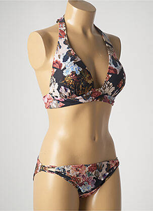 Maillot de bain 2 pièces stretch haut soutien-gorge moulé noir MARYAN MEHLHORN femme