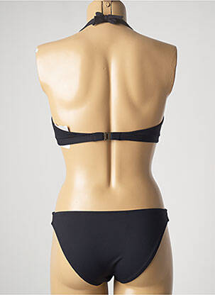 Maillot de bain 2 pièces fermeture clip haut triangles noir ROIDAL femme
