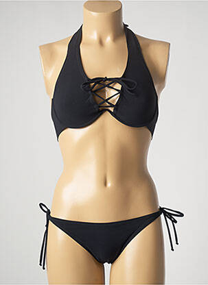 Maillot de bain 2 pièces stretch haut soutien-gorge emboitant noir PAIN DE SUCRE femme