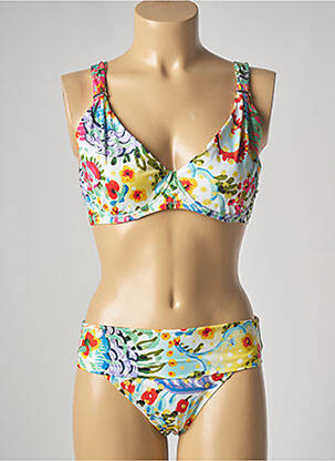 Maillot de bain 2 pièces stretch jaune PAIN DE SUCRE femme