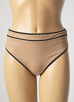 Bas de maillot de bain effet matière satinée culotte beige MARYAN MEHLHORN femme