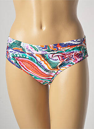Bas de maillot de bain imprimé fantaisie culotte blanc ROIDAL femme