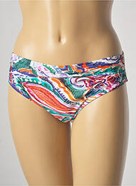 Bas de maillot de bain imprimé fantaisie culotte blanc ROIDAL femme
