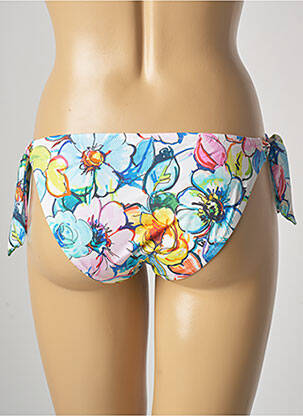 Bas de maillot de bain imprimé fleurs bikini blanc ROIDAL femme