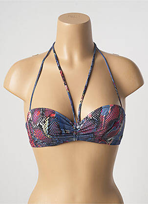 Haut de maillot de bain fermeture clip haut soutien-gorge balconnet bleu PAIN DE SUCRE femme