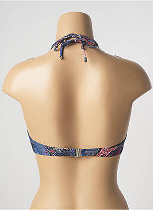 Haut de maillot de bain fermeture clip haut soutien-gorge balconnet bleu PAIN DE SUCRE femme