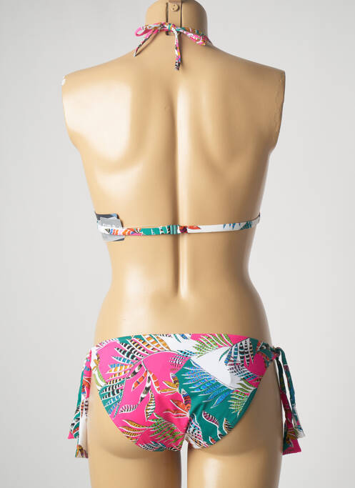 Maillot de bain 2 pièces stretch haut triangles vert TESSY femme