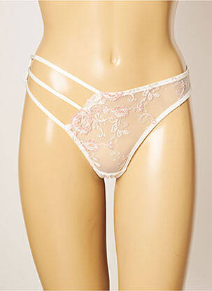 Tanga effet matière satinée beige MILLESIA femme