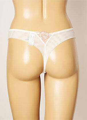 Tanga effet matière satinée beige MILLESIA femme