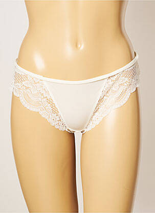 Tanga effet matière satinée beige MILLESIA femme