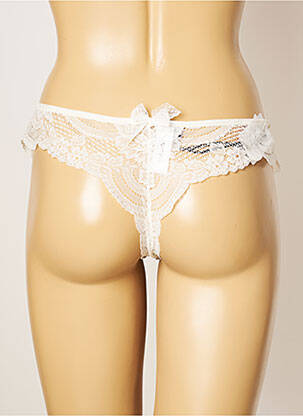 Tanga effet matière satinée beige MILLESIA femme