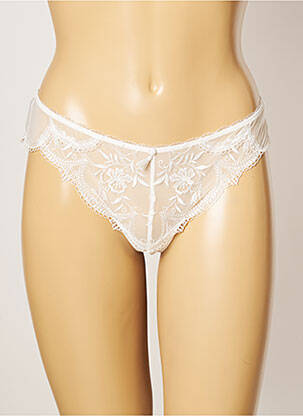 Tanga effet matière satinée blanc MILLESIA femme