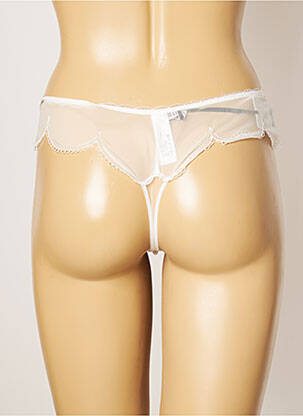 Tanga effet matière satinée blanc MILLESIA femme