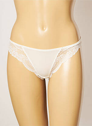 Tanga effet matière satinée beige MILLESIA femme