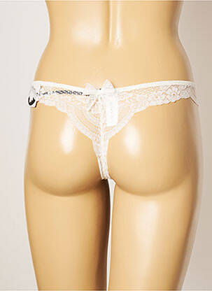 Tanga effet matière satinée beige MILLESIA femme