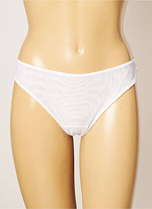 Tanga effet matière satinée blanc COTTON CLUB femme