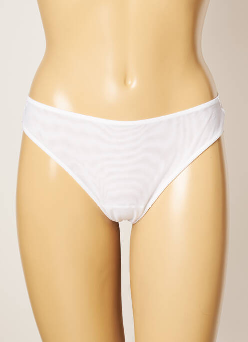 Tanga effet matière satinée blanc COTTON CLUB femme