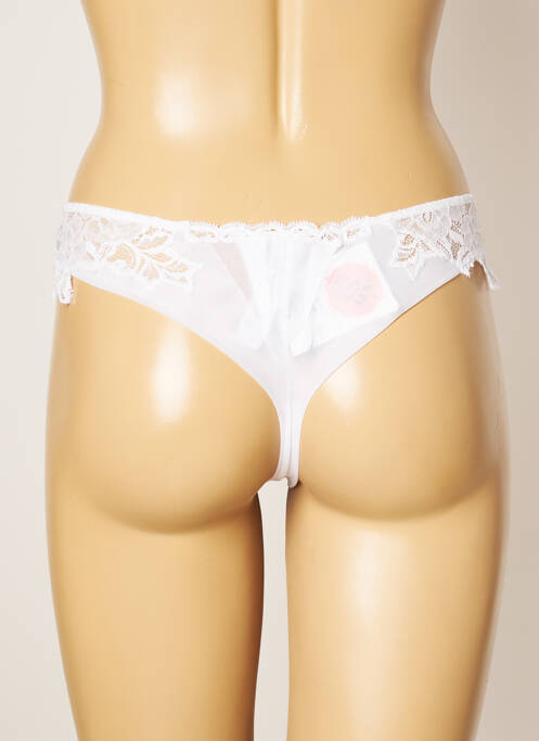 Tanga effet matière satinée blanc COTTON CLUB femme
