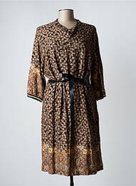 Robe mi-longue manches longues manches longues noir FRED SABATIER femme