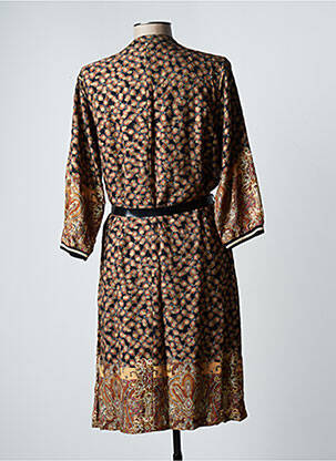 Robe mi-longue manches longues manches longues noir FRED SABATIER femme