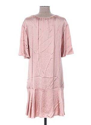 Robe mi-longue manches courtes manches courtes rose PAULE KA femme