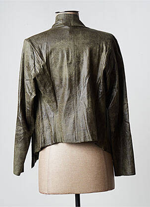 Veste casual tissage suedine vert LA FEE MARABOUTEE femme
